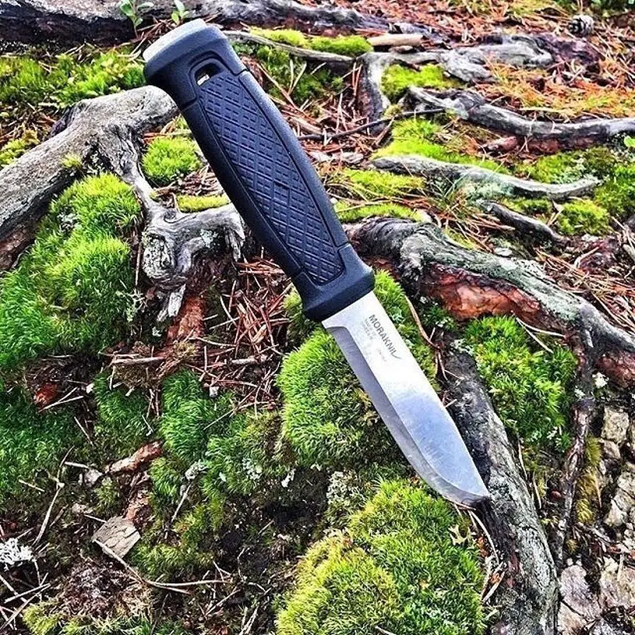 Morakniv fixed blade knife being field tested in the wilderness